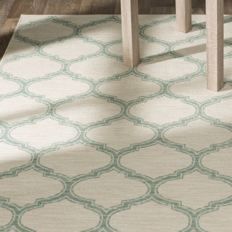 Andover Mills Newell Aqua/Cream Area Rug & Reviews Wayfair